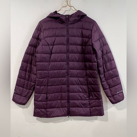Eddie Bauer Jackets & Blazers - Eddie Bauer EB650 Down Filled Purple
Hooded Long Packable Puffer Coat  M